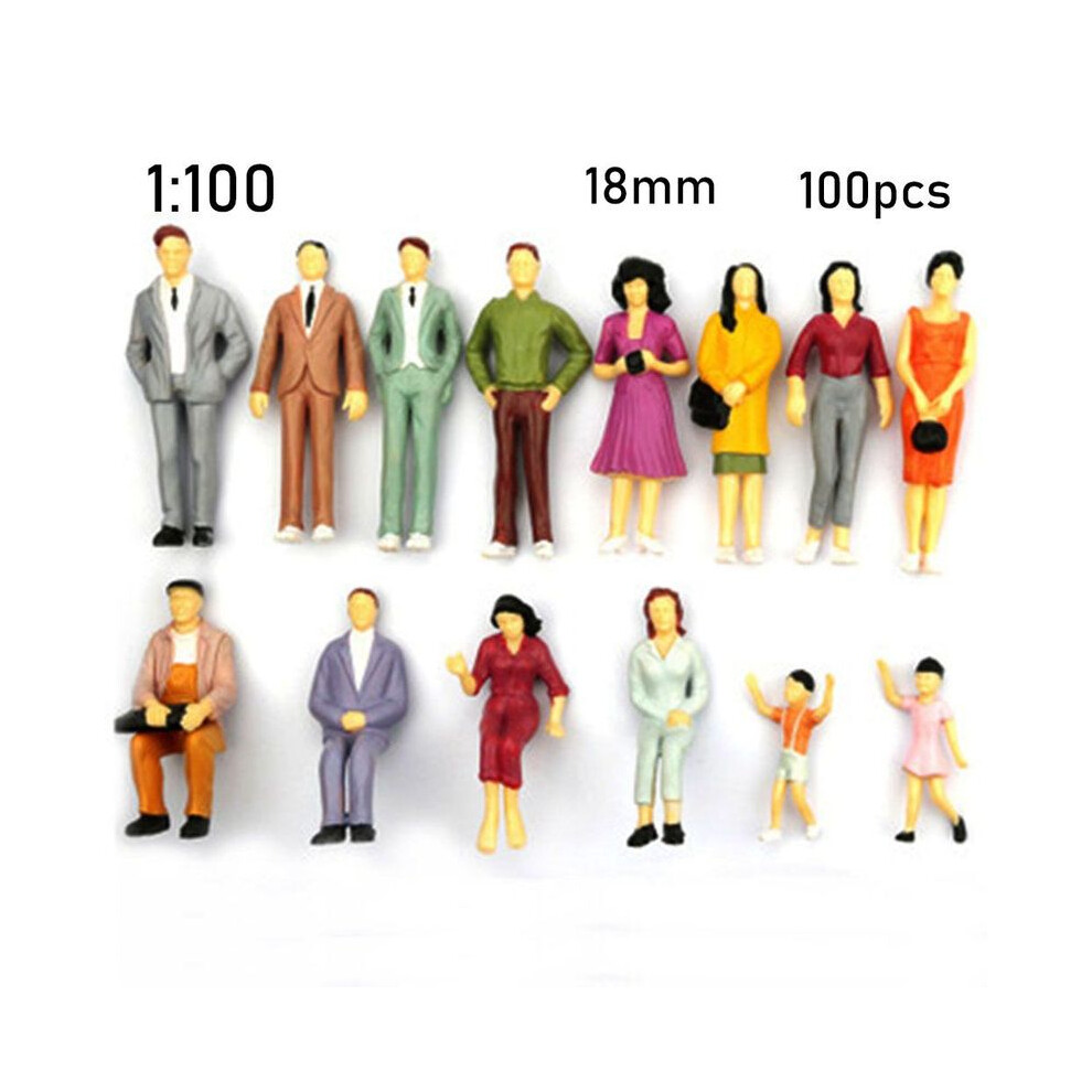 Maxpower (18Mm) 100Pcs 1:100/1:150/1:75/1:50 Scale Plastic People Figures Model Building Passengers Diy Character Mixed