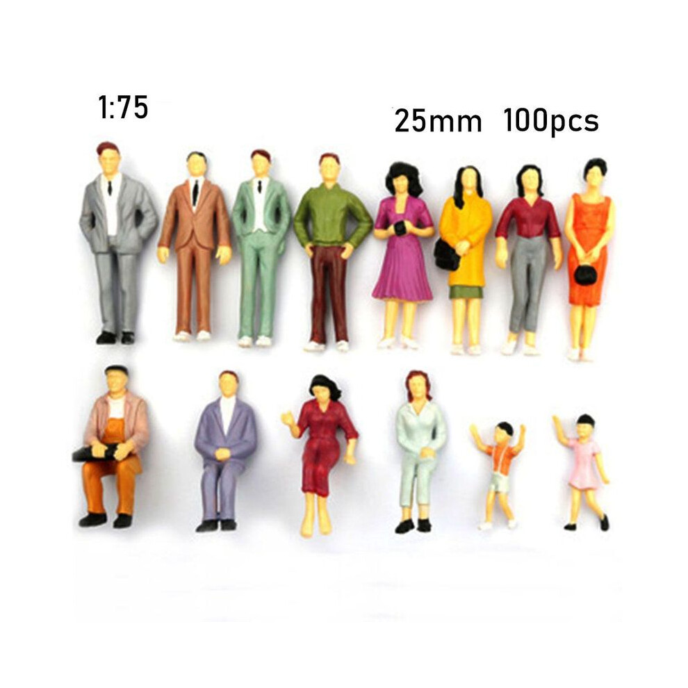 Maxpower (25Mm) 100Pcs 1:100/1:150/1:75/1:50 Scale Plastic People Figures Model Building Passengers Diy Character Mixed