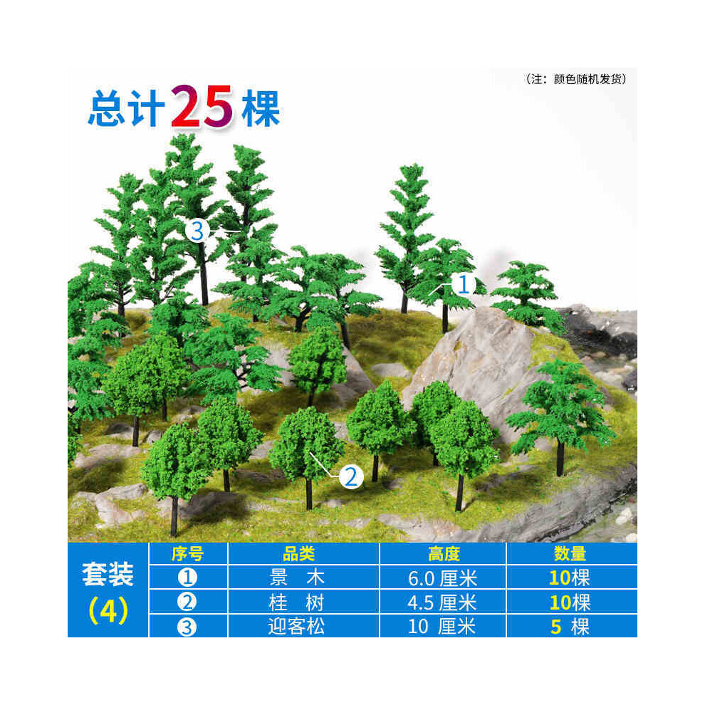 Maxpower (Set4 25Pcs) 20-100Pcs Model Trees Kit Train Artificial Miniature Tree Scenery Railroad Decoration Building Landscape