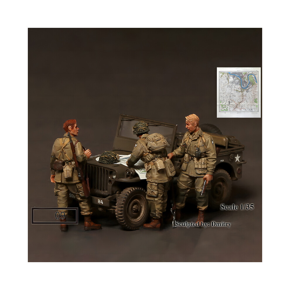 Maxpower (372) 1/35 Resin Model Figure Kits Gk Three People，No Car，Military Theme，Unassembled And Unpainted
