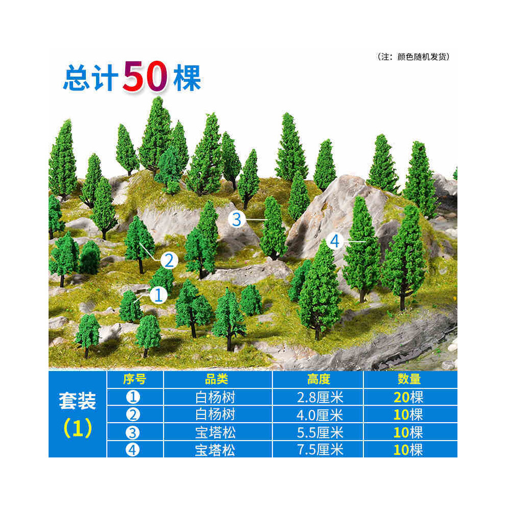 Maxpower (Set1 50Pcs) 20-100Pcs Model Trees Kit Train Artificial Miniature Tree Scenery Railroad Decoration Building Landscape