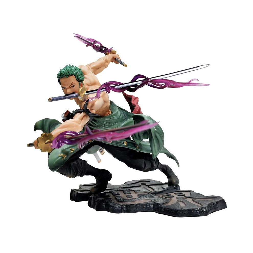 Maxpower (White) 18Cm One Piece Luffy Figure Roronoa Zoro Three-Blade Sa-Maximum Manga Anime Statue Pvc Action Collection