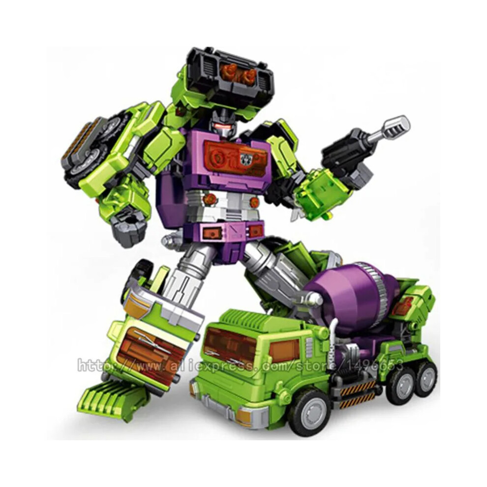 Maxpower (Nbk Green Style 3) New Nbk Devastator Toy Boy Transformation Ko G1 Robot Car Anime Action Figure Rescue Excavator Crane