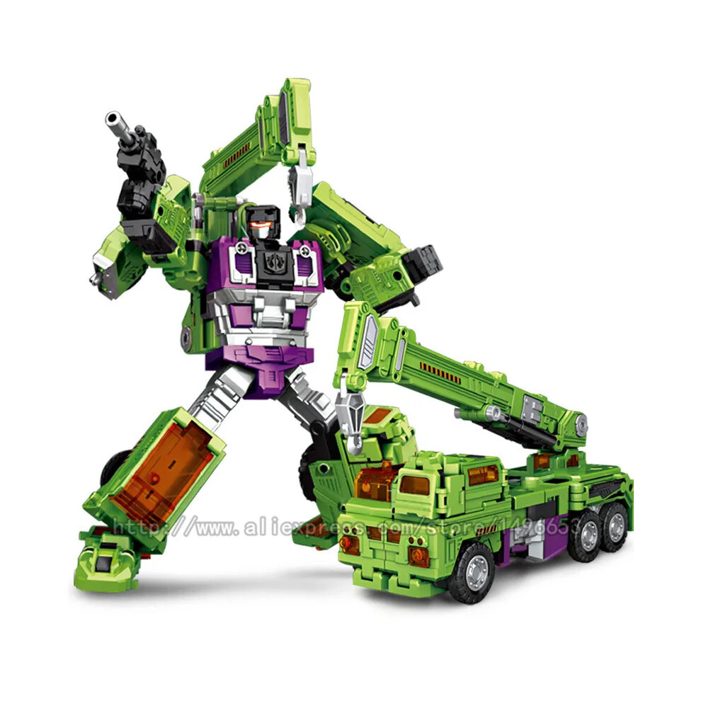 Maxpower (Nbk Green Style 5) New Nbk Devastator Toy Boy Transformation Ko G1 Robot Car Anime Action Figure Rescue Excavator Crane