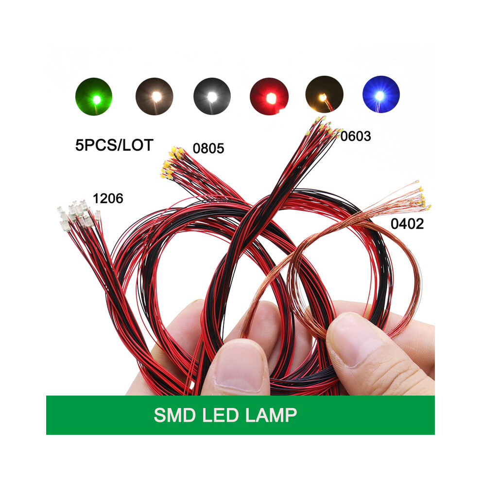 Maxpower (0402 Warm) Diy Micro Smd Led Lamp Wired Led Pre-Soldered Micro Litz Wired Chip 20Cm 3V Railway Model Scenes 5Pcs/Lot