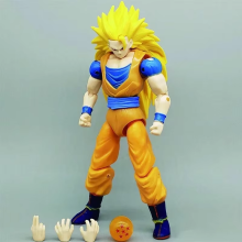 (Yellow-super-goku) Bandai Anime Super Saiyan Son Goku Vegeta Anime Action Figure Model Gifts Collectible Figurines for