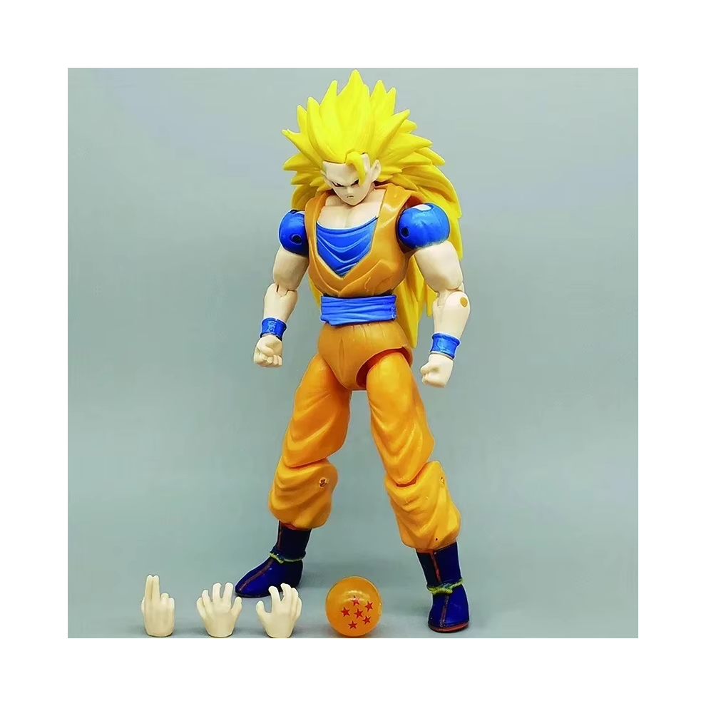 Maxpower (Yellow-Super-Goku) Bandai Anime Super Saiyan Son Goku Vegeta Anime Action Figure Model Gifts Collectible Figurines For