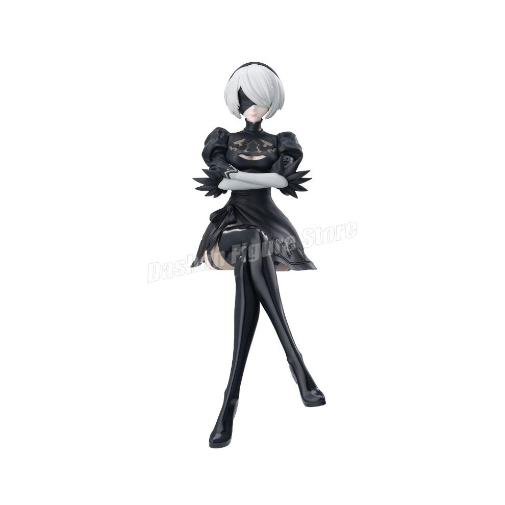 Maxpower (2B No Box 15Cm) Anime Nier:automata Yorha A No.2 Type B Action Figure Noodle Stopper 2B 9S Sitting Posture Figures Collection