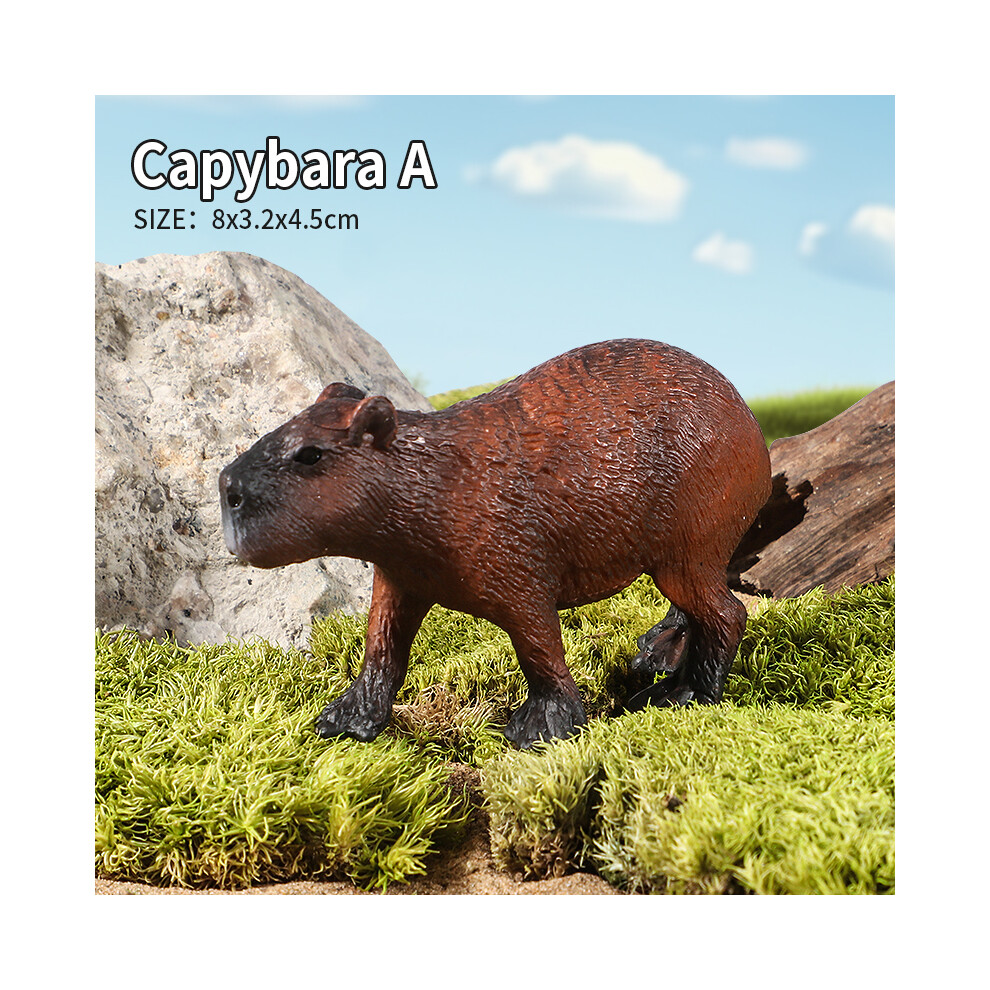 Maxpower (Capybara A) Wild Animals Simulation Rodent Marmot Capybara Model Action Figure Figurine Collection Cute Kid Toy