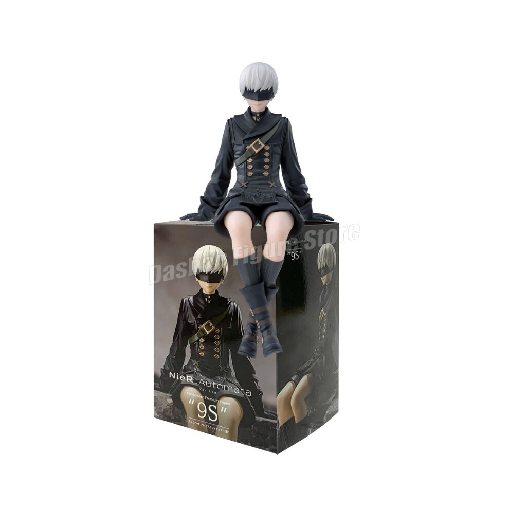 Maxpower (9S With Box 13Cm) Anime Nier:automata Yorha A No.2 Type B Action Figure Noodle Stopper 2B 9S Sitting Posture Figures Collection