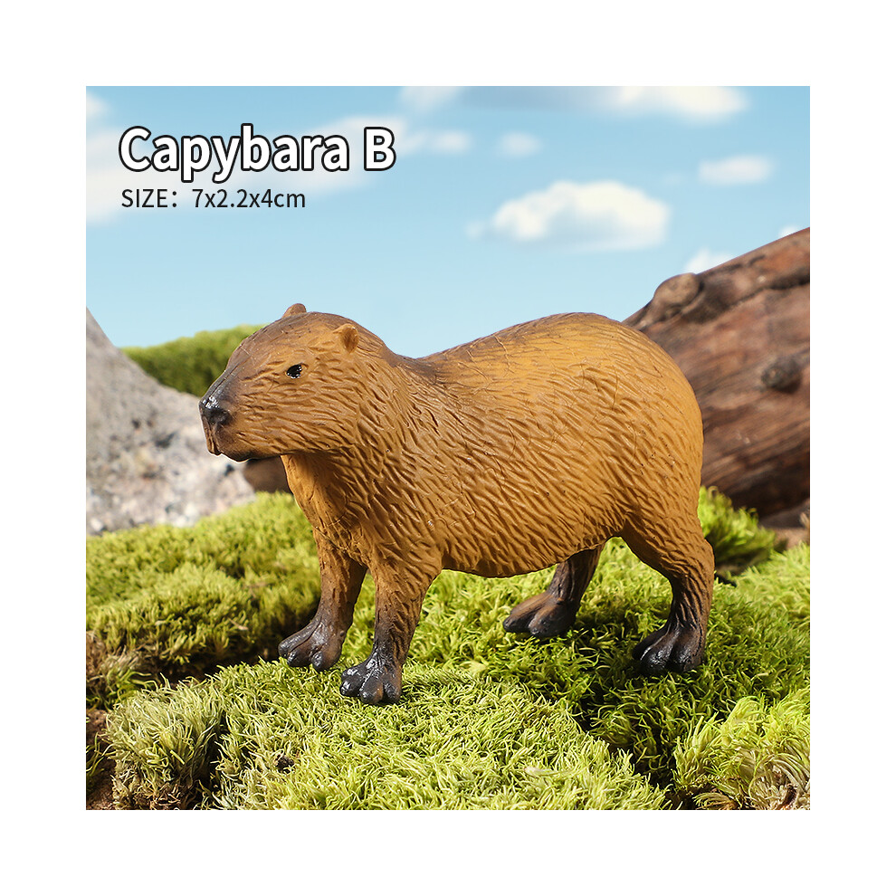 Maxpower (Capybara B) Wild Animals Simulation Rodent Marmot Capybara Model Action Figure Figurine Collection Cute Kid Toy