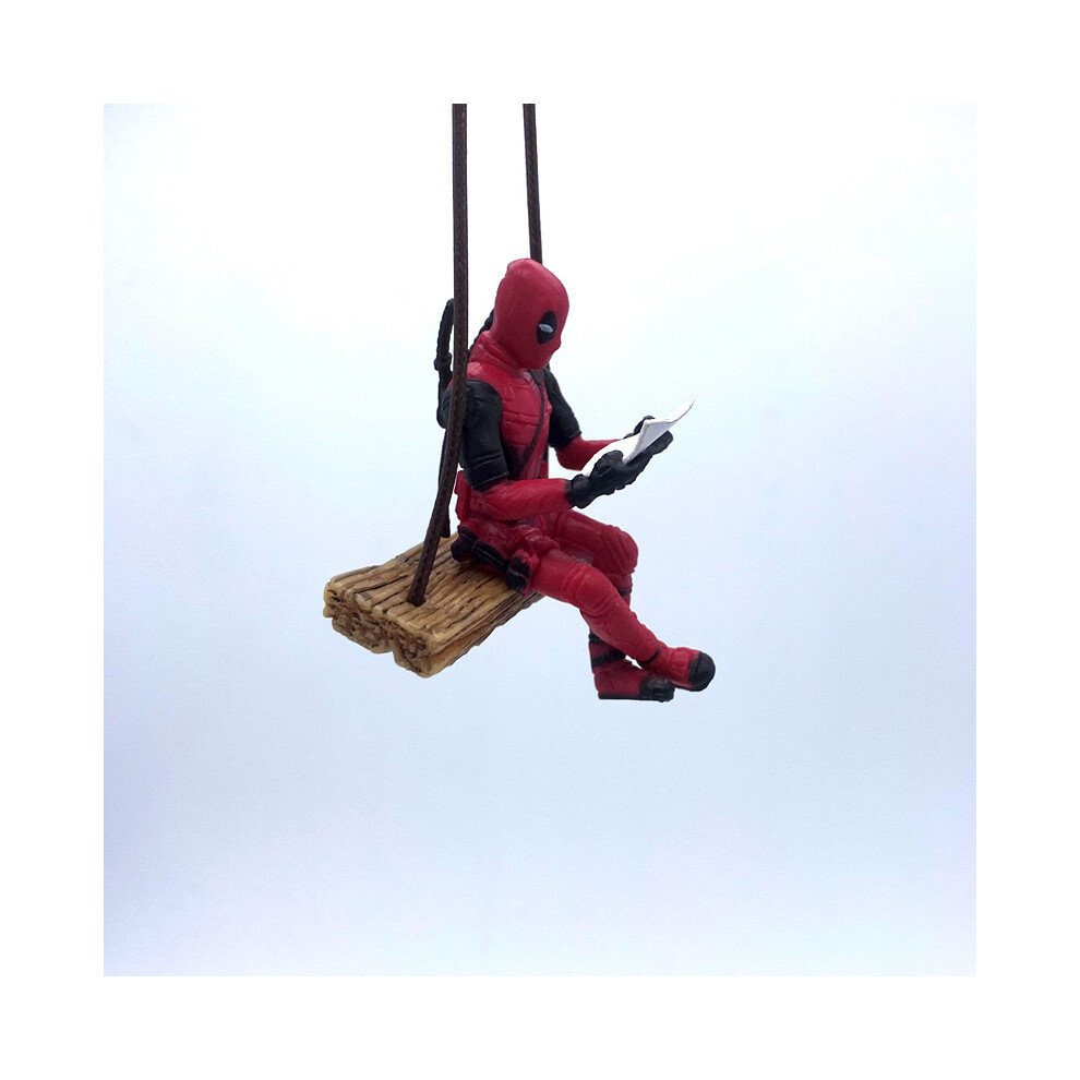 Maxpower (Read A Book) 2024 New Movie Deadpool 3 Q Version Action Figures Pvc Model Statue Desk Decor Doll Toy Kawaii Car Pendant
