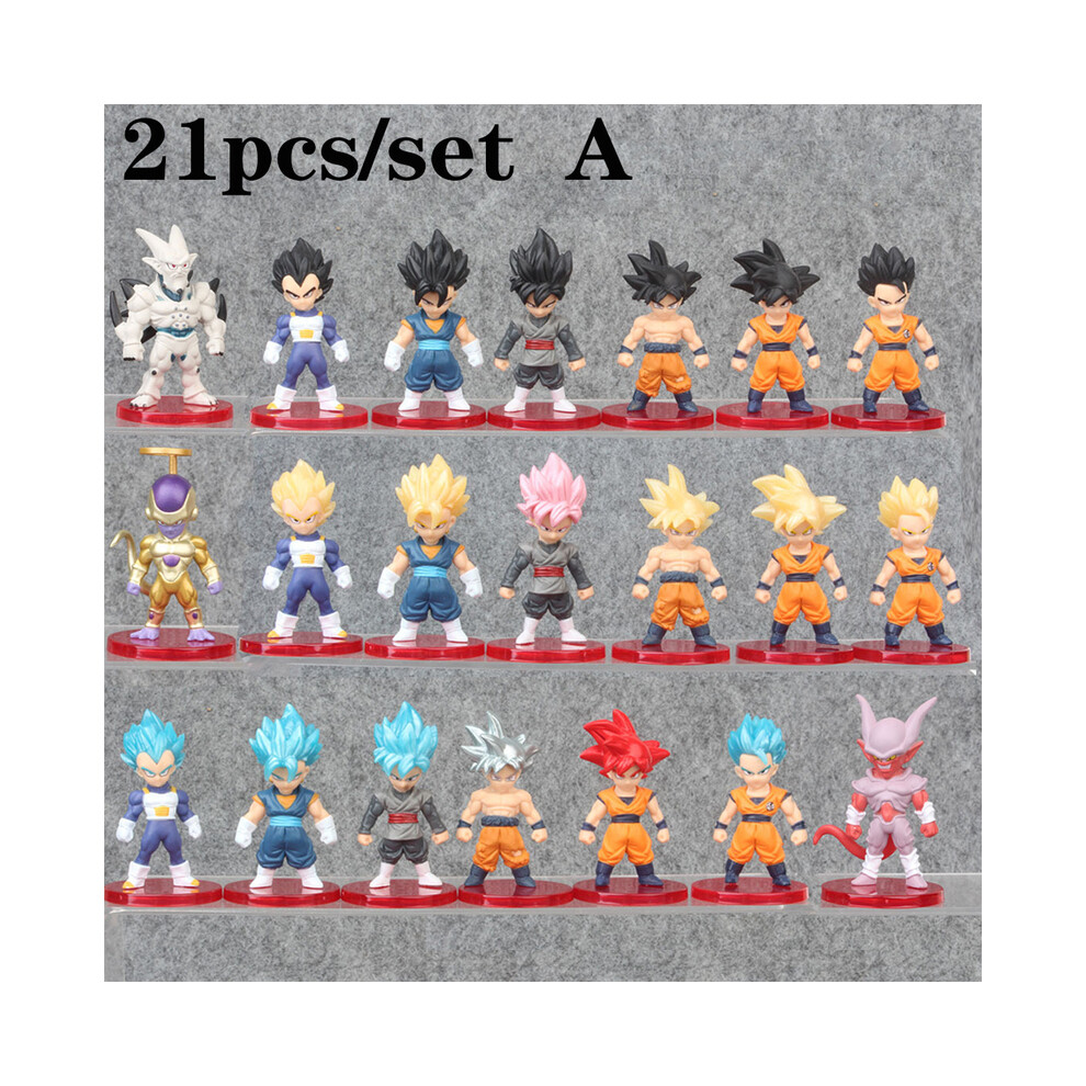 Maxpower (21Pcs A) Dragon Ball Action Figure Shf Super Saiyan Anime Figurine Movable And Modifiable Doll Model Collection