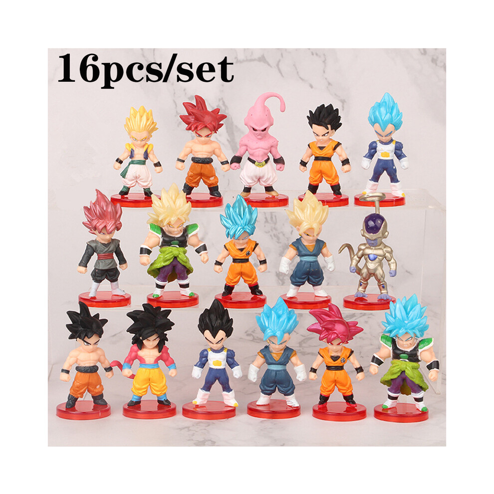 Maxpower (16Pcs) Dragon Ball Action Figure Shf Super Saiyan Anime Figurine Movable And Modifiable Doll Model Collection