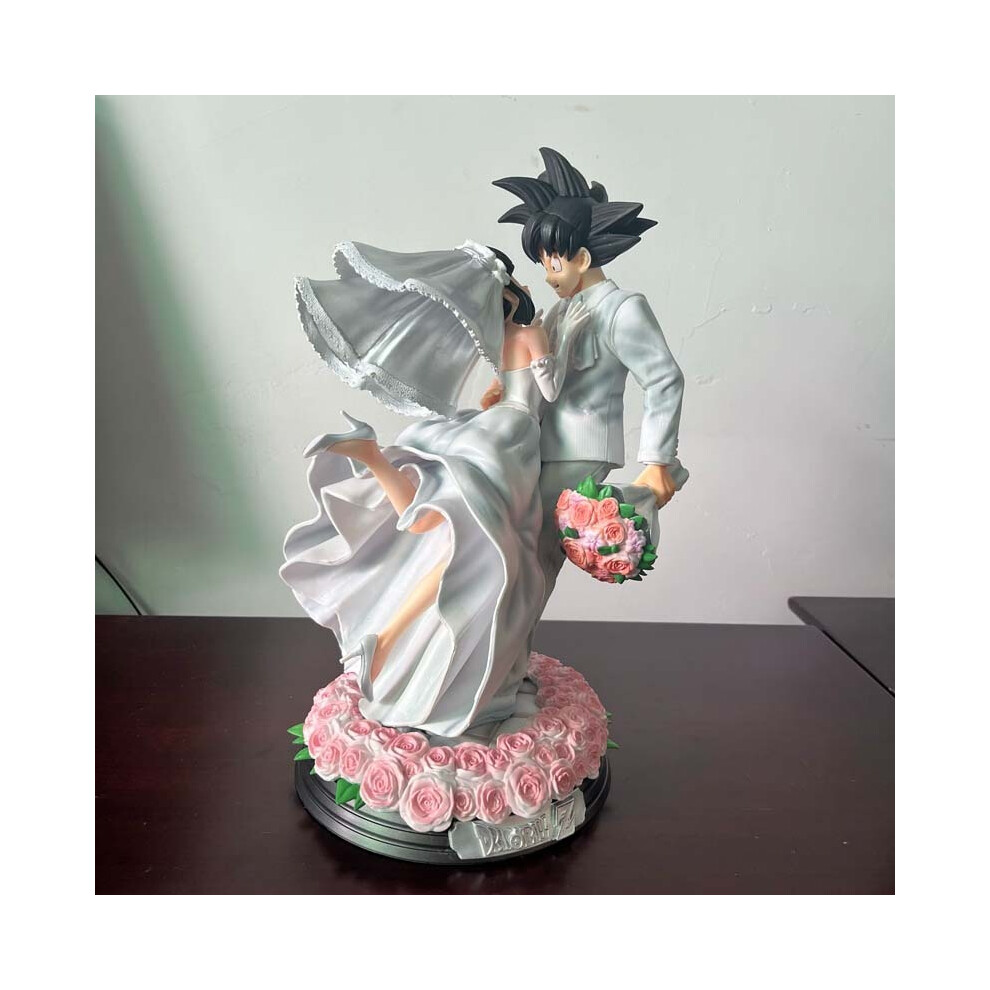Maxpower (31Cm, No Box) Son Goku Figure Chichi Wedding Version 31Cm Pvc Figurine Model Toys Statue Collection Ornament Couple