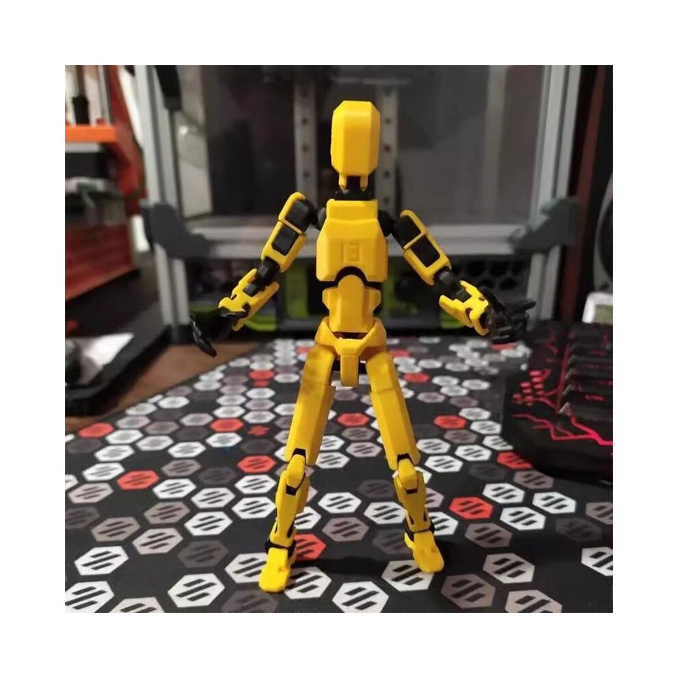 Maxpower (Yellow) Figures Toys Movable Robot Multi-Jointed Dummy 13 3D Printed Mannequin Action Figure Model Doll Shapeshift Yellow