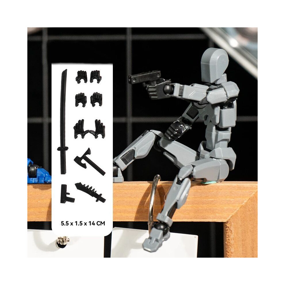 Maxpower (Gray) 13 Action Figures T13 Figure 3D Printed Multi-Jointed Movable Lucky 13 Action Figure Nova 13 Action