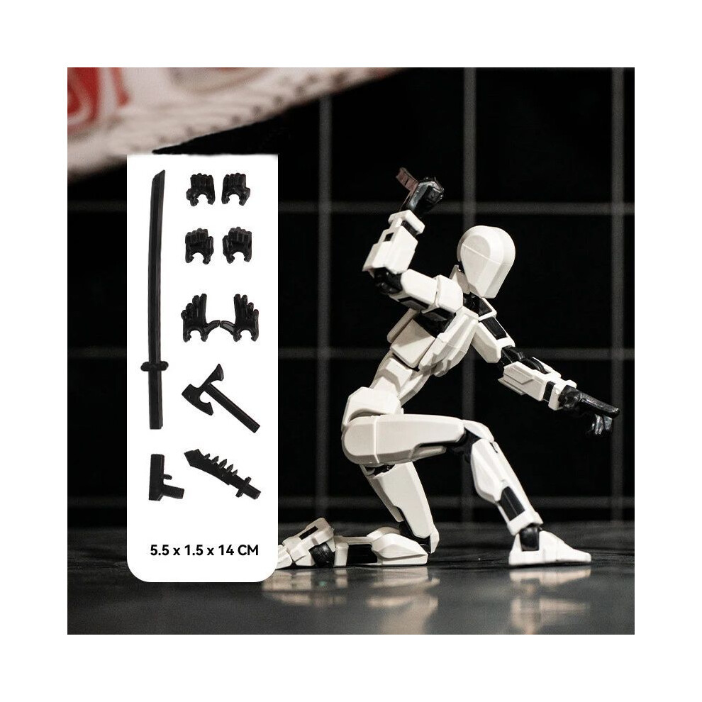 Maxpower (White) 13 Action Figures T13 Figure 3D Printed Multi-Jointed Movable Lucky 13 Action Figure Nova 13 Action