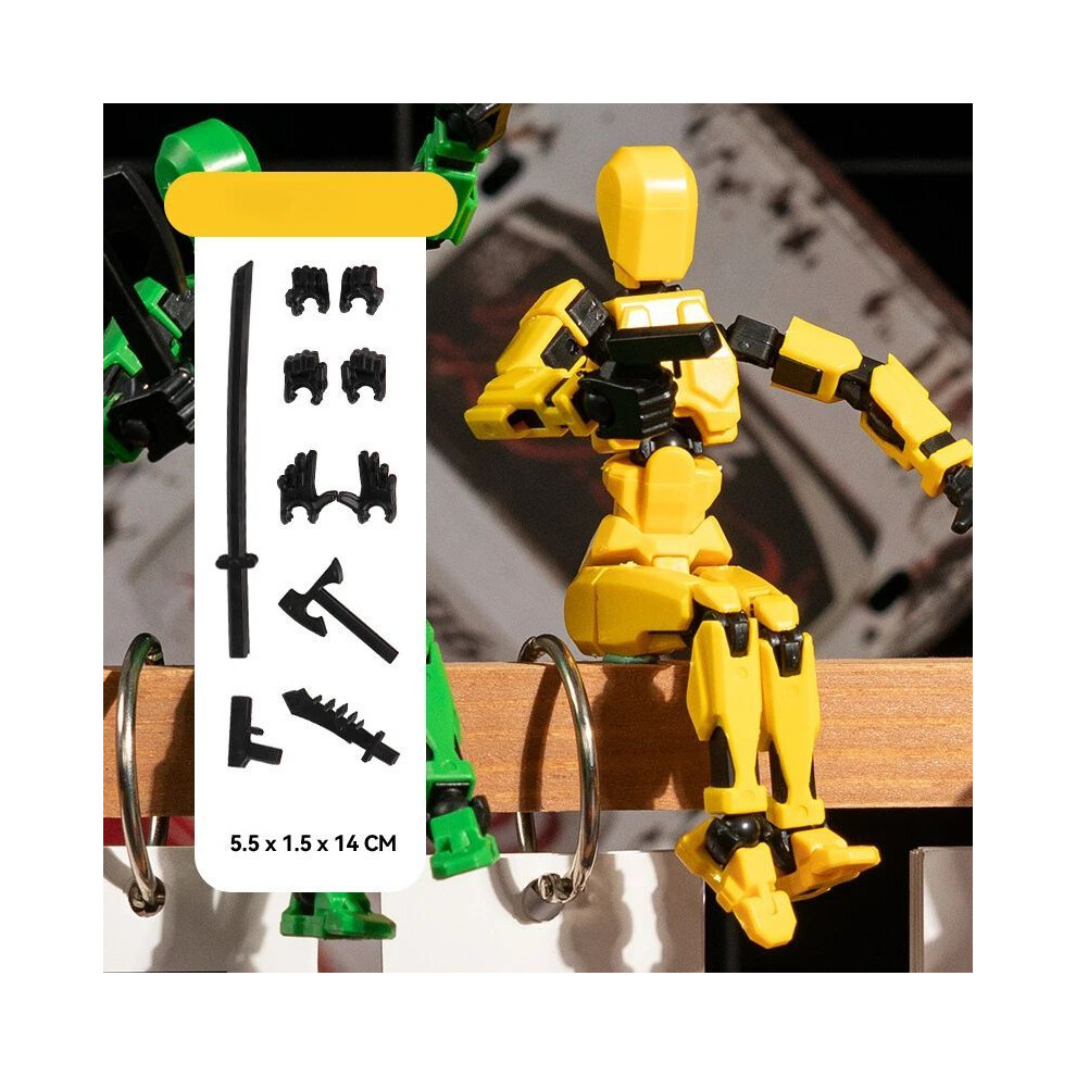 Maxpower (Yellow) 13 Action Figures T13 Figure 3D Printed Multi-Jointed Movable Lucky 13 Action Figure Nova 13 Action