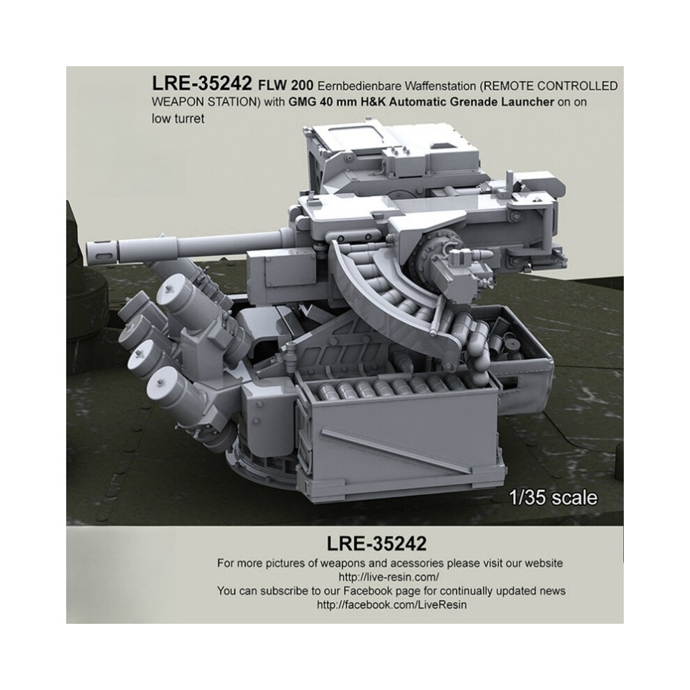 Maxpower (1301) 1/35 Resin Unpainted Model Kit, Military Theme, 40Mm Gmg Low Turret Unassembled And Unpainted Gk
