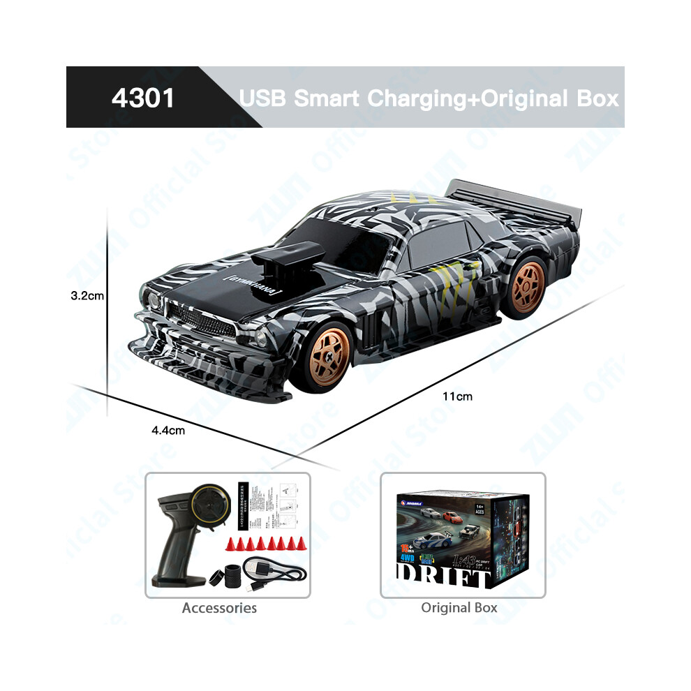 Maxpower (4301 Original Box) Zwn 1/43 2.4G Mini Rc Car 4Wd Radio Remote Control Drift Cars Professional Gtr Model High Speed Racing