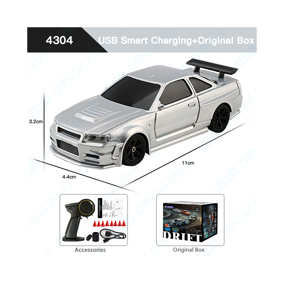 Maxpower (4304 Original Box) Zwn 1/43 2.4G Mini Rc Car 4Wd Radio Remote Control Drift Cars Professional Gtr Model High Speed Racing
