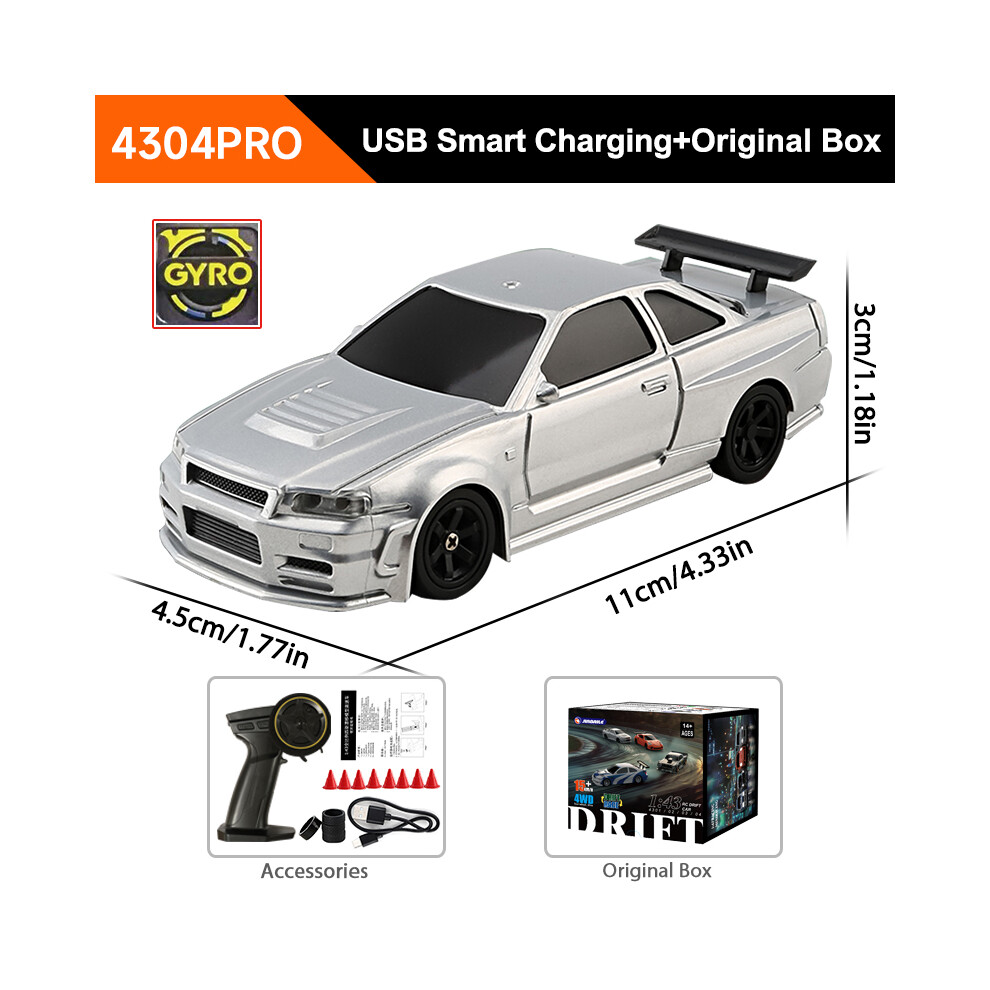Maxpower (4304P Original Box) Zwn 1/43 2.4G Mini Rc Car 4Wd Radio Remote Control Drift Cars Professional Gtr Model High Speed Racing