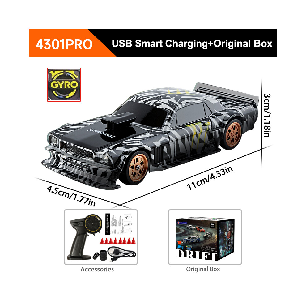 Maxpower (4301P Original Box) Zwn 1/43 2.4G Mini Rc Car 4Wd Radio Remote Control Drift Cars Professional Gtr Model High Speed Racing