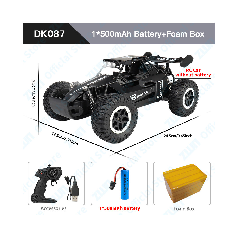 Photos - Parts for Drones & RC models MAXPOWER  ZWN 1:16/1:20 Alloy RC Car With LED Light 2.4G Off-Road Remote Control Climbing Vehicle Outdoor Cars (DK087 Black 1B FB)