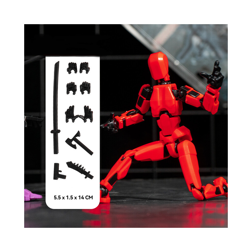 Maxpower (Red) T13 Action Figure Set Tool 3D Printed Multi-Jointed Movable Robot Doll Anti-Stress Handmade Assembly