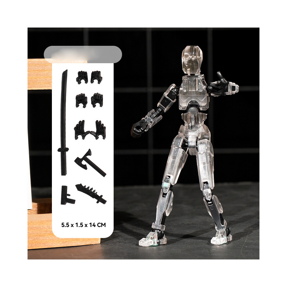 Maxpower (Transparent) T13 Action Figure Set Tool 3D Printed Multi-Jointed Movable Robot Doll Anti-Stress Handmade Assembly