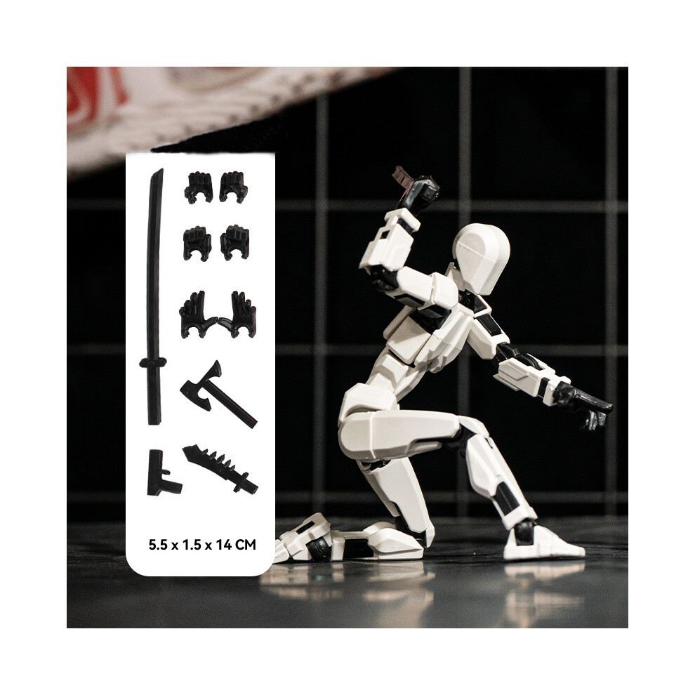 Maxpower (White) T13 Action Figure Set Tool 3D Printed Multi-Jointed Movable Robot Doll Anti-Stress Handmade Assembly