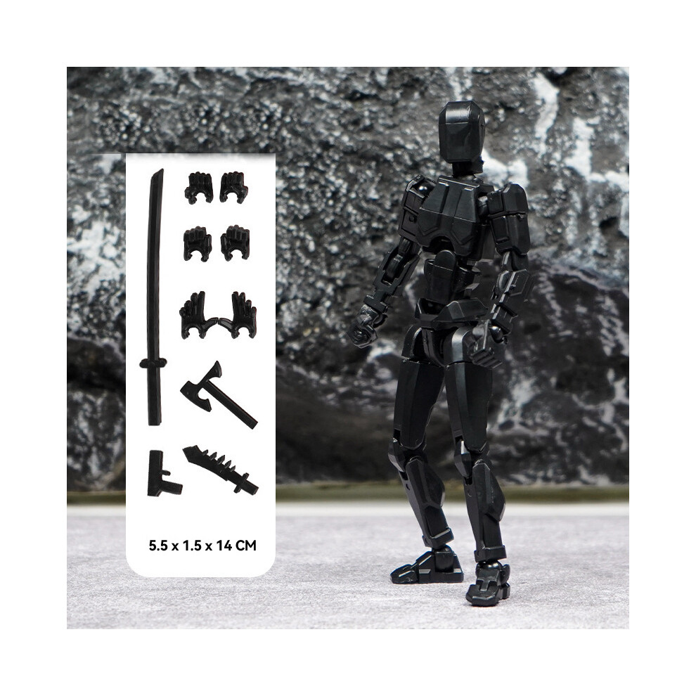 Maxpower (Black, 14Cm) T13 Action Figure Titan 13 Action Figure Dummy Lucky 13 Action Figure 3D Printed Multi-Jointed Movable