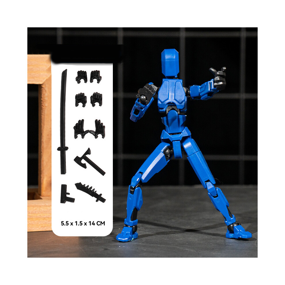 Maxpower (Blue, 14Cm) T13 Action Figure Titan 13 Action Figure Dummy Lucky 13 Action Figure 3D Printed Multi-Jointed Movable