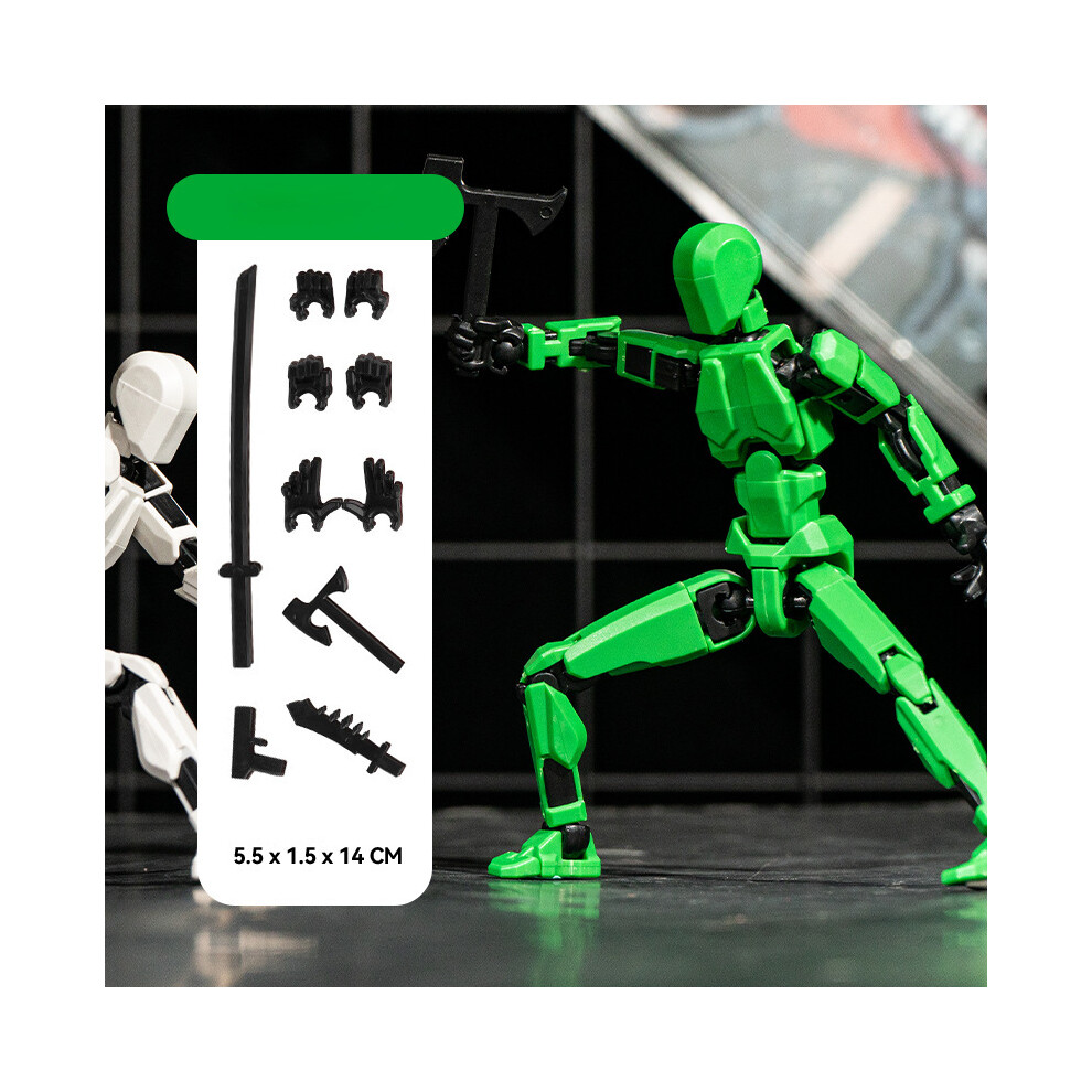 Maxpower (Green, 14Cm) T13 Action Figure Titan 13 Action Figure Dummy Lucky 13 Action Figure 3D Printed Multi-Jointed Movable