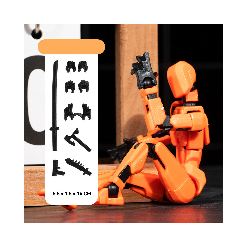 Maxpower (Orange, 14Cm) T13 Action Figure Titan 13 Action Figure Dummy Lucky 13 Action Figure 3D Printed Multi-Jointed Movable