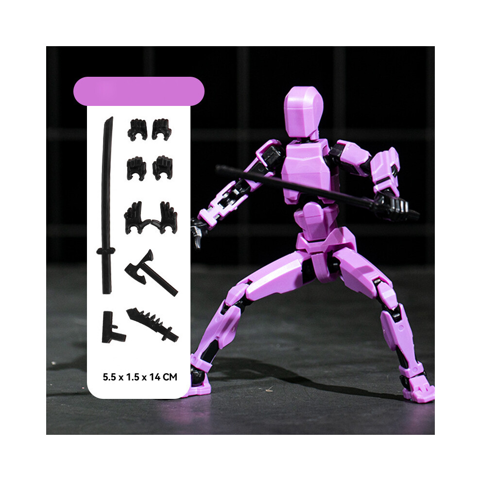 Maxpower (Purple, 14Cm) T13 Action Figure Titan 13 Action Figure Dummy Lucky 13 Action Figure 3D Printed Multi-Jointed Movable