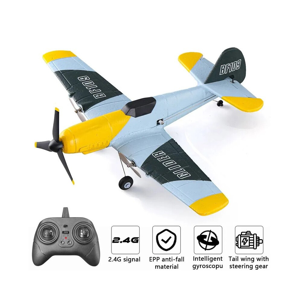 Maxpower (1 Battery) Bf109 Rc Plane 2.4G 3Ch Epp Foam Remote Control Fighter Fixed Wingspan Glider Outdoor Rtf Rc Warbird