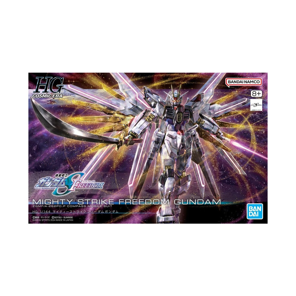 Maxpower (Original Box) Bandai Original Model Kit Gundam Hg Mighty Strike Freedom Gundam 1/144 Anime Action Figure Assembly