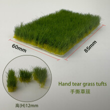 (zhonglvse) Height 12mm Static Grass Model Hand Tearable Simulated Tuft DIY Model Making Toys for Railway Train