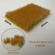 (muhuang) Height 12mm Static Grass Model Hand Tearable Simulated Tuft DIY Model Making Toys for Railway Train