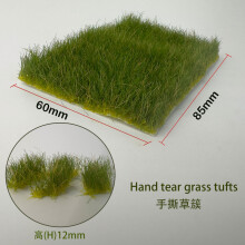 (qiulvse) Height 12mm Static Grass Model Hand Tearable Simulated Tuft DIY Model Making Toys for Railway Train