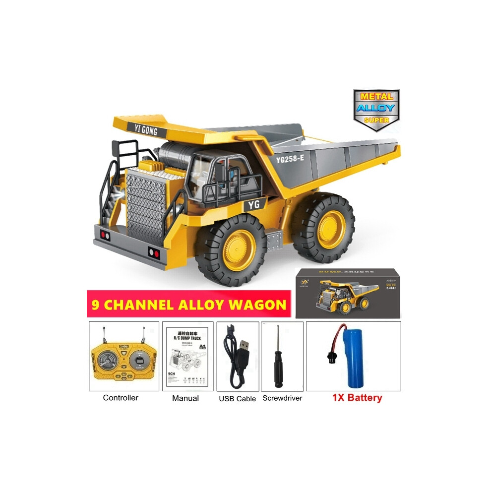 Maxpower (Dump Truck 1Battery) Rc Car Remote Control Excavator Crawler Tractor Bulldozer Engineering Dump Truck 2.4G Radio Construction