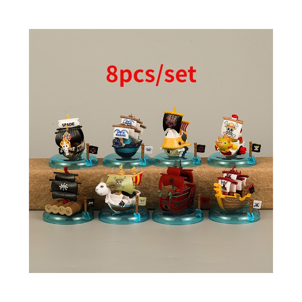 Maxpower (8Pcs) 8Cm 8Pcs/Set Anime One Piece Figure Luffy Zoro Sanji Mini Pirate Ship Action Figure Pvc Model Doll Collection