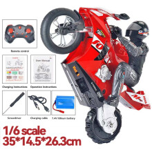 (RED Big Scale) RC Motorcycles Toys for Boys 1/6 Electric Motor RC Cars High Speed 4CH Remote Control Racing Motorcycle