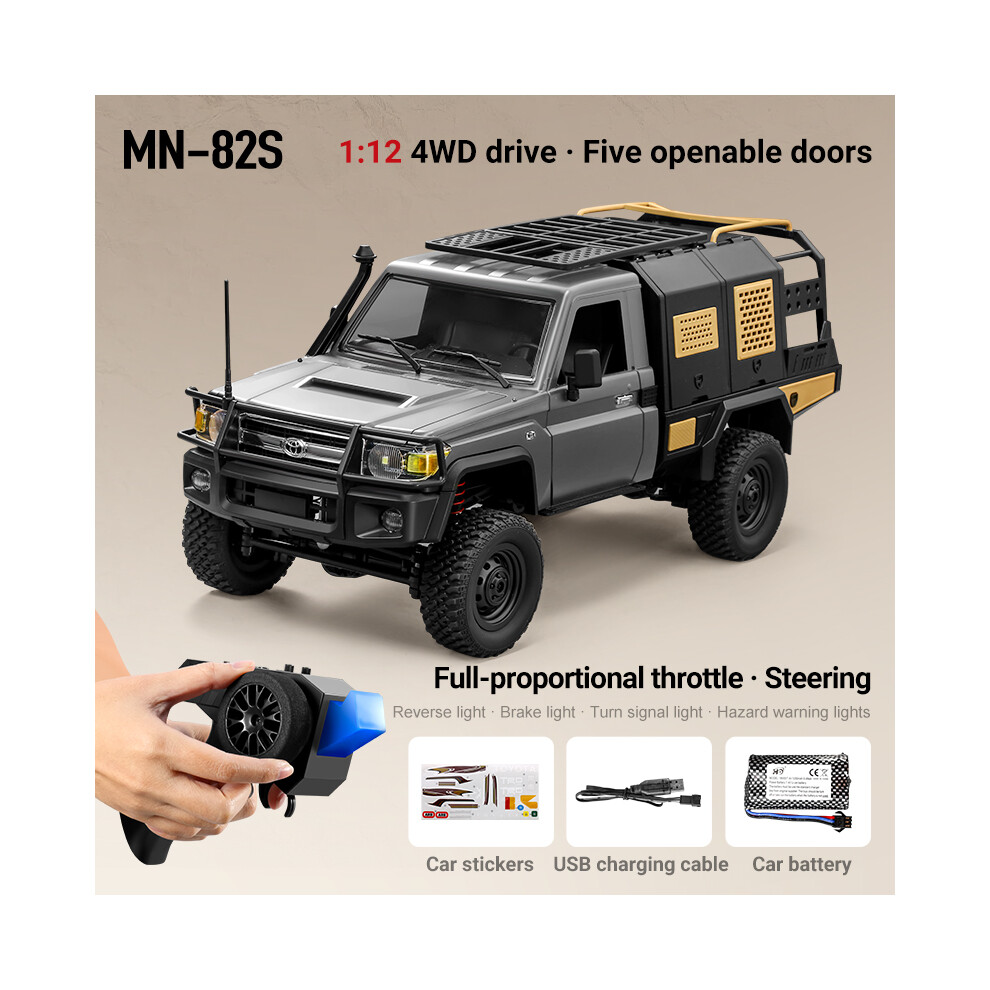Maxpower (Mn82s Silver 1B) 1:12 Rc Car Model Retro Full-Scale Simulation Lc79 Rtr 2.4G 4Wd 280 Motor Remote Control Pickup Truck
