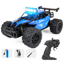 (Bule) 1:16 Remote Control Car Off Road Drift With LED High-Speed Rc Car Climbing Vehicle Trucks 2.4G Children