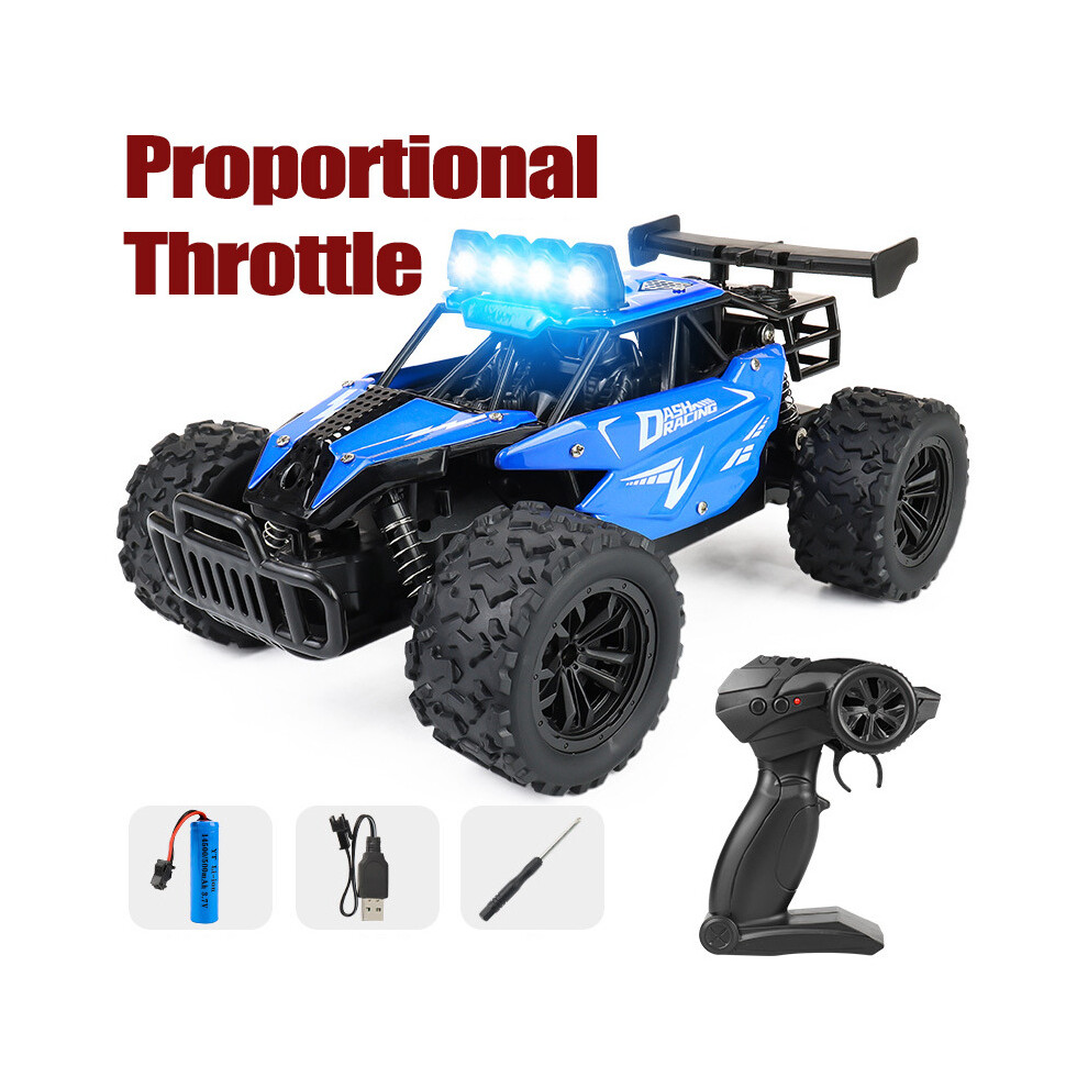 Maxpower (Full Scale Bule) 1:16 Remote Control Car Off Road Drift With Led High-Speed Rc Car Climbing Vehicle Trucks 2.4G Children