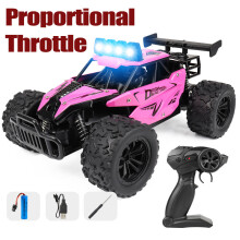 (Full scale Pink) 1:16 Remote Control Car Off Road Drift With LED High-Speed Rc Car Climbing Vehicle Trucks 2.4G Children