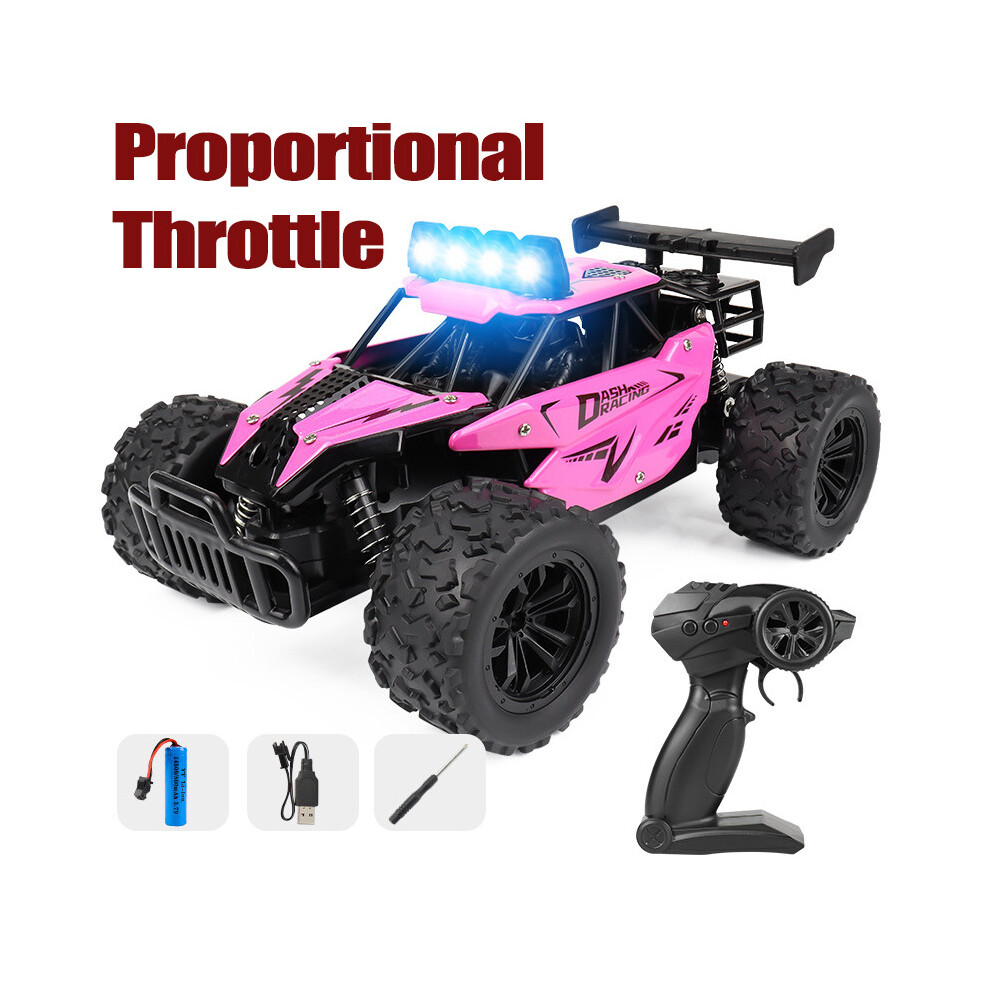 Maxpower (Full Scale Pink) 1:16 Remote Control Car Off Road Drift With Led High-Speed Rc Car Climbing Vehicle Trucks 2.4G Children